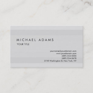 Tarjeta De Visita Elegante Gris Gris Simple Profesional Único