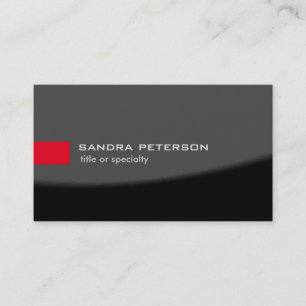 Tarjeta De Visita Elegante Gris Negro Moderno Único