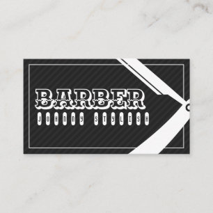 Tarjeta De Visita Elegante gris negro profesional de estilo barba