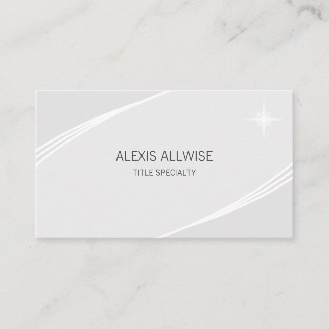 Tarjeta De Visita Elegante gris plateado moderno y blanco (Anverso)