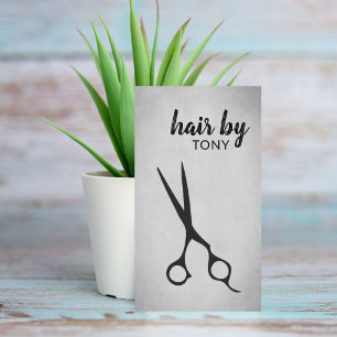 Tarjeta De Visita Elegante Guay Gris Black Scissors Hairstylist