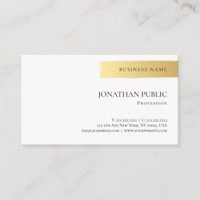 Tarjeta De Visita Elegante Guay profesional de diseño sencillo y bla (Anverso)