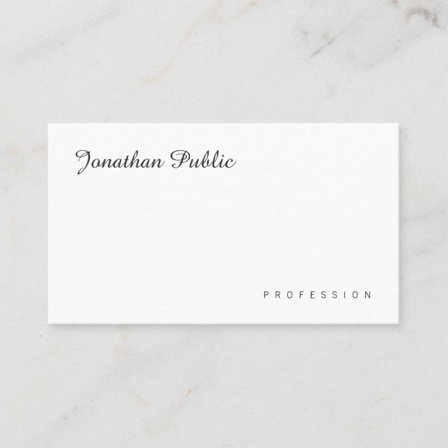 Tarjeta De Visita Elegante guión caligrafiado simple plantilla moder (Anverso)