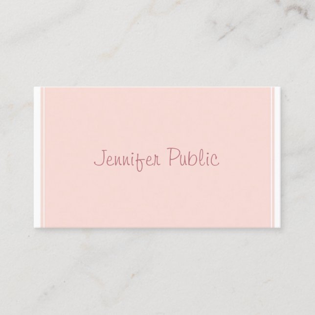 Tarjeta De Visita Elegante guión de mano libre diseño elegante de pl (Anverso)