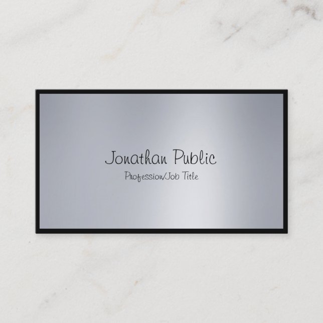 Tarjeta De Visita Elegante guión de mano libre moderna de Moda plate (Anverso)