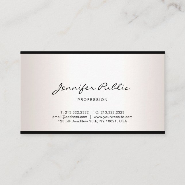 Tarjeta De Visita Elegante guión de mano libre moderno profesional s (Anverso)