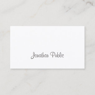 Tarjeta De Visita Elegante guión de mano libre moderno sencillo y mo