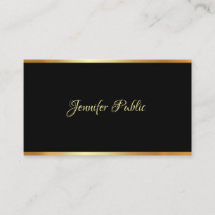 Tarjeta De Visita Elegante guión de mano profesional de estilo negro