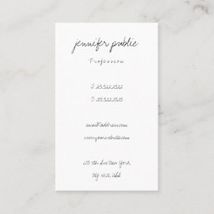 Tarjeta De Visita Elegante Guión De Mano Simple Moderno Minimalista
