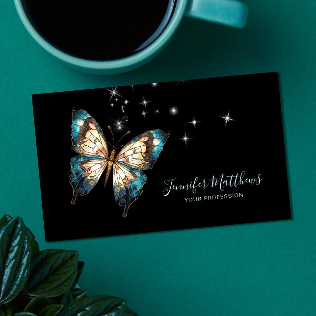 Tarjeta De Visita Elegante guión de mariposa (Subido por el creador)