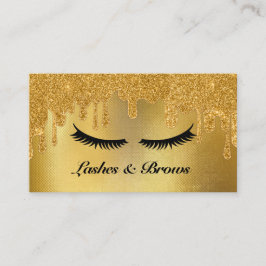 Tarjeta De Visita Elegante guión dorado Belleza de maquillaje