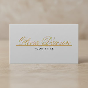 Tarjeta De Visita Elegante guión dorado minimalista