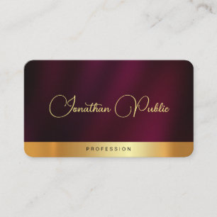 Tarjeta De Visita Elegante Guión Dorado Textos Lujo Premium Silk
