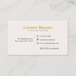 Tarjeta De Visita Elegante guión floral oro | Empresas de medios soc