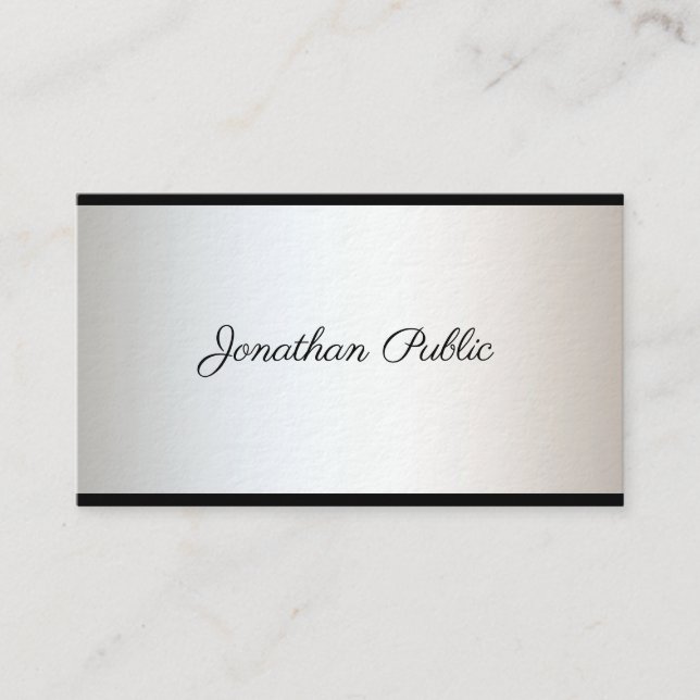 Tarjeta De Visita Elegante Guión Freehand Estilo Lujo Moderno (Anverso)