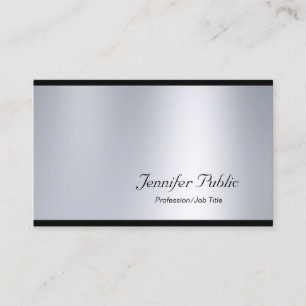 Tarjeta De Visita Elegante guión Glamoroso Plata Moderno Lujo