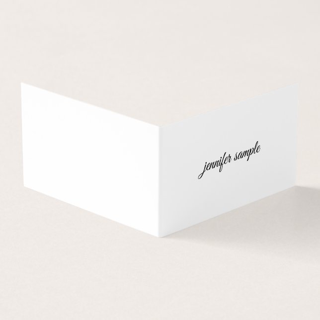 Tarjeta De Visita Elegante guión manuscrito limpio moderno Minimalis (Exterior)