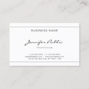 Tarjeta De Visita Elegante guión manuscrito moderno diseño sencillo