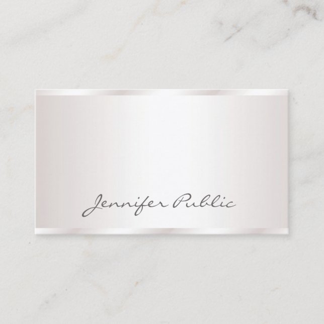 Tarjeta De Visita Elegante guión manuscrito moderno glamour lujo (Anverso)