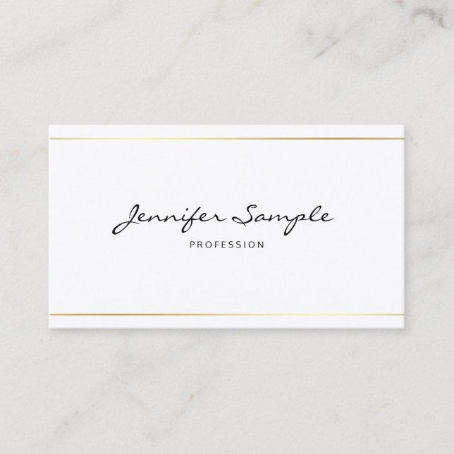 Tarjeta De Visita Elegante guión manuscrito profesional sencillo (Anverso)