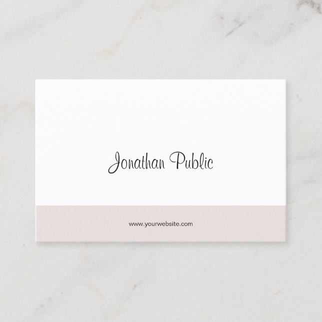 Tarjeta De Visita Elegante guión manuscrito simple plantilla moderna (Anverso)