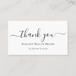 Tarjeta De Visita Elegante guión Minimalista Gracias