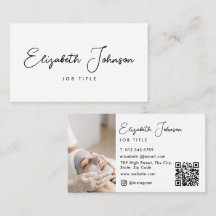 Elegante guion Moderno Chic Código QR de foto