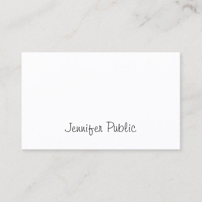 Tarjeta De Visita Elegante guión moderno manuscrito Guay simple (Anverso)