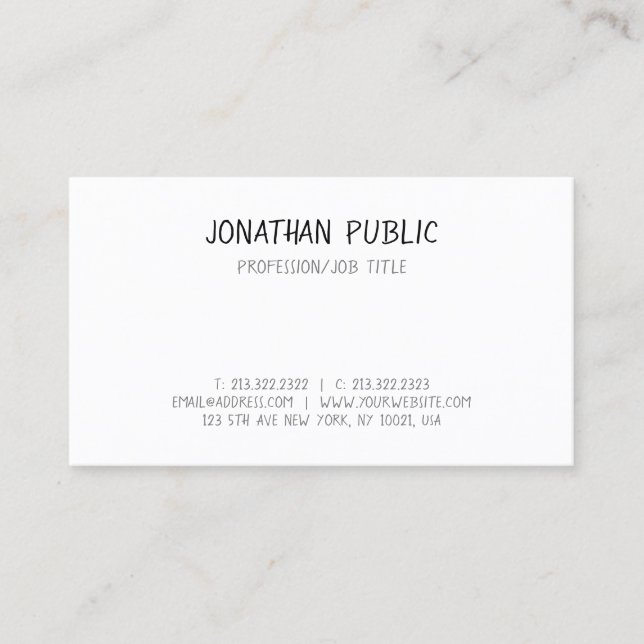 Tarjeta De Visita Elegante guión moderno profesional sencillo (Anverso)