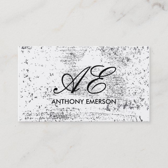 Tarjeta De Visita Elegante guión monograma (Anverso)