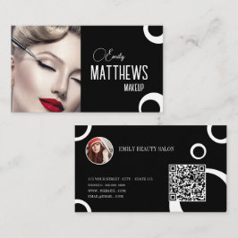 Tarjeta De Visita Elegante guión negro y blanco personalizado 2foto