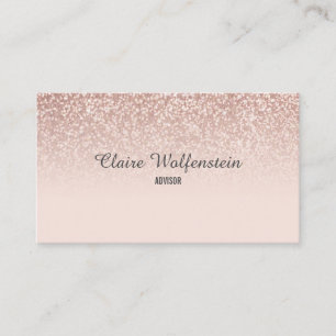 Tarjeta De Visita Elegante guión Rosa Glitter Oro