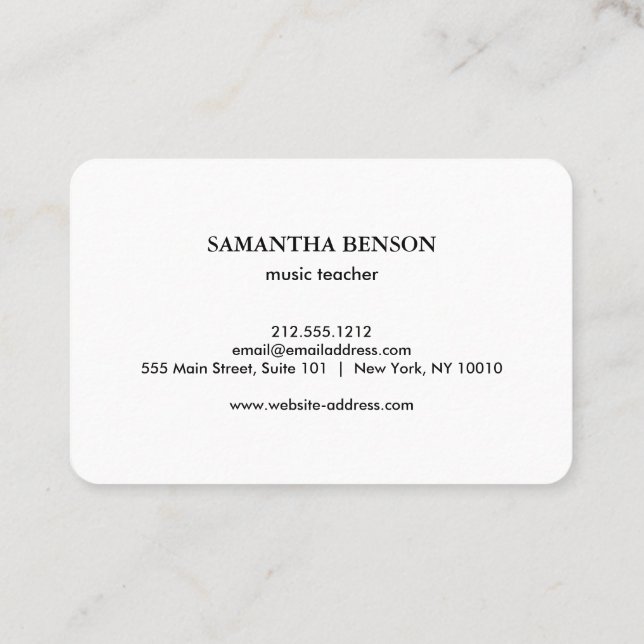 Tarjeta De Visita Elegante Guitar Lago Sombra Paisaje Música Amor (Reverso)