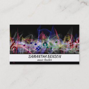 Tarjeta De Visita Elegante Guitar Lago Sombra Paisaje Música Amor
