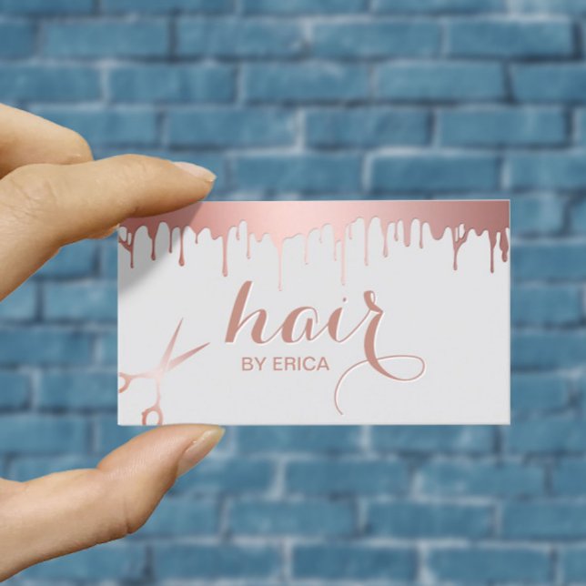 Tarjeta De Visita Elegante Hair Rosa moderno Scisor Salón de Belleza (Subido por el creador)