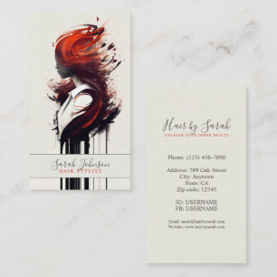Tarjeta De Visita Elegante Hair Stylist Business Card