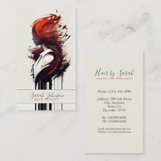 Tarjeta De Visita Elegante Hair Stylist Business Card