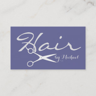 Tarjeta De Visita Elegante Hair Stylist Fondo oscuro azul-gris