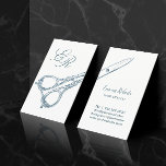 Tarjeta De Visita Elegante Hair Stylist Vintage Scissor & Inicials<br><div class="desc">Elegantes Tarjetas De Negocios Hair Stylist Vintage Scissor & Inicials.</div>