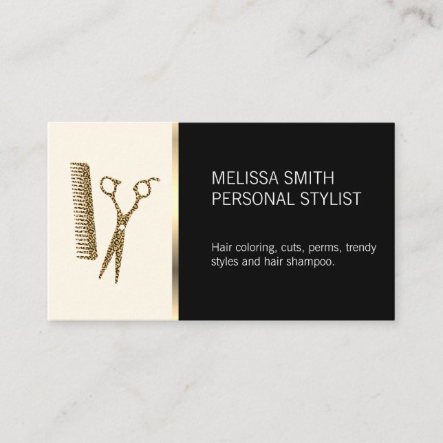 Tarjeta De Visita Elegante Hairstylista (Anverso)