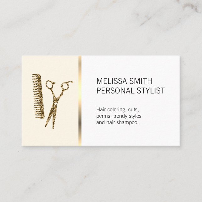 Tarjeta De Visita Elegante Hairstylista (Anverso)