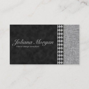 Tarjeta De Visita Elegante Harlequin Digital Negro Ante y Crinkle