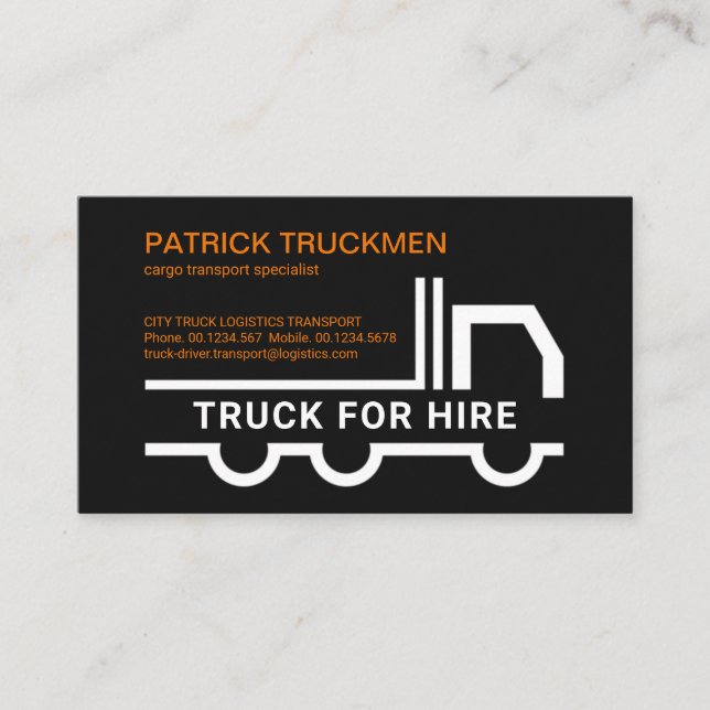 Tarjeta De Visita Elegante Haulage de carga de marco de camión (Anverso)