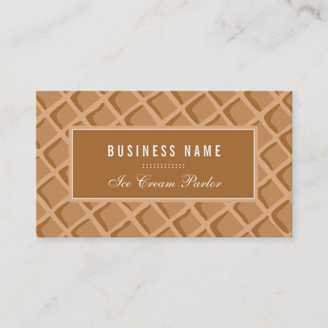 Tarjeta De Visita Elegante, helado cream Waffle Cone (Anverso)