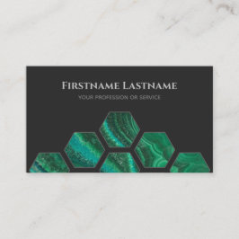 Tarjeta De Visita Elegante hexágonos de cristal gris oscuro
