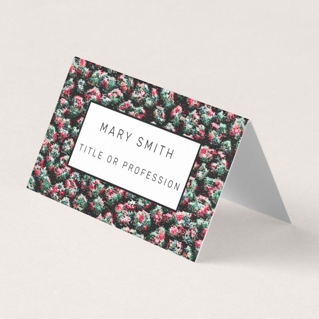 Tarjeta De Visita Elegante híbrido floral-animal (Anverso)