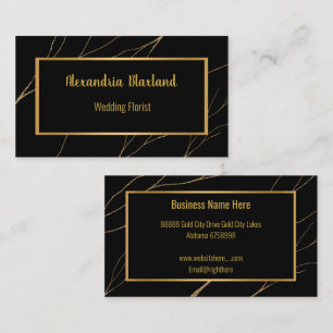 Tarjeta De Visita Elegante hilo de eucalipto de oro negro