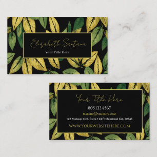 Tarjeta De Visita Elegante hoja verde