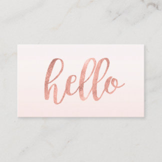 Tarjeta De Visita Elegante Hola Rosa Profesional de la tipografía de