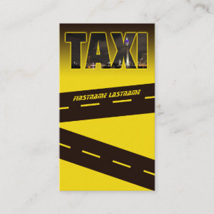 Tarjeta De Visita Elegante horizonte de TAXI para taxista conductor
